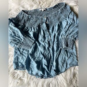 Miss me denim button down shirt medium